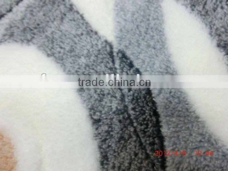 2012 new design coral fleece fabric with burnout finishing