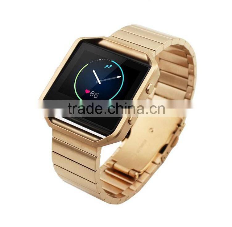 Stainless Steel Replacement Smart Watch Band Wrist Strap Bracelet with Butterfly Buckle Clasp or fitbit blaze smart watch band
