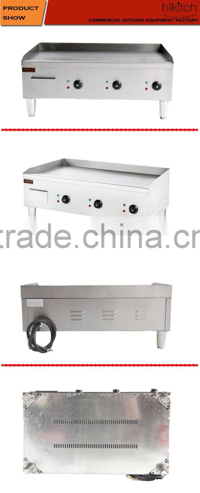 commercial electric Griddle teppanyaki grill WITH 3 Thermostat 12KW passed CE.