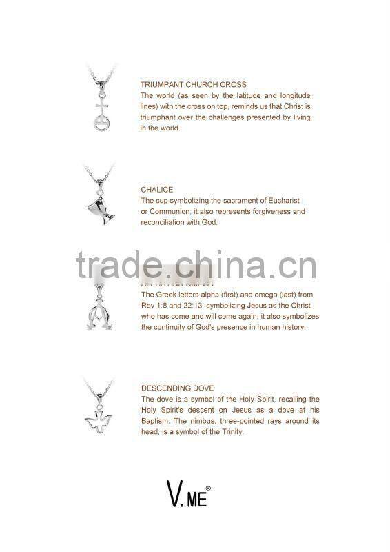 Small Pendant Charm 925 Silver Religion Jewelry , Sterling Silver Pendant Religion Jewelry PSA1003B