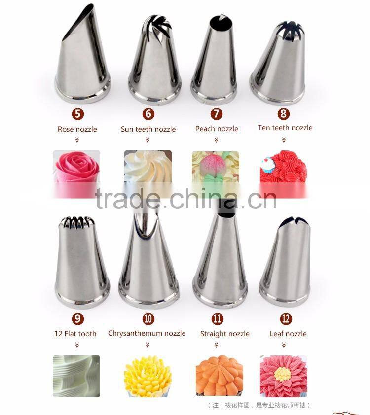 304 stainless steel 12pcs food grade piping cake nozzle dessert decorators baking tools