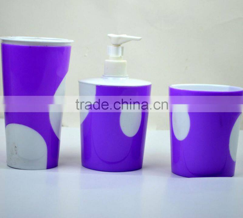 Double color Plastic 3pcs bathroom accessories set