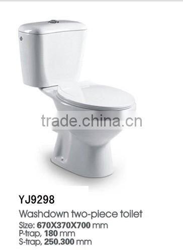 YJ9298 Bathroom Ceramics P-trap S-trap Two pcs toilet /WC/Water closet