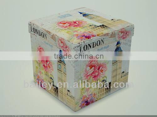 set 3 leather black with button and cover Storage Ottoman