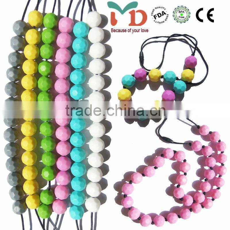 flat oval silicone teething beads for jewelry