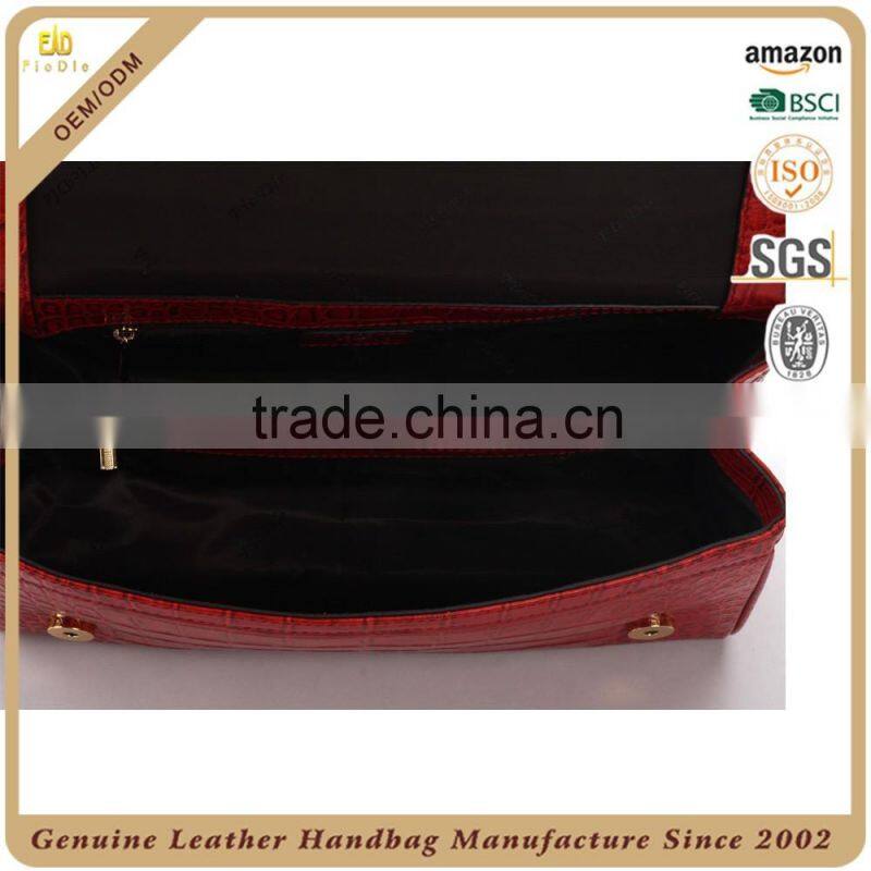 S312A-A2370 2016 Hand bags Crocodile leather crossbody bag Red purse alibaba china