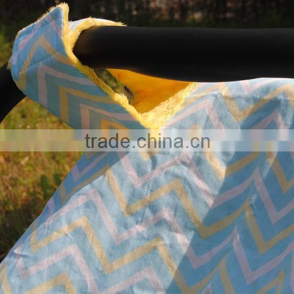 Super Soft 100% Cotton Minky Cotton Car Seat Canopy Yellow Baby Car Seat Tent