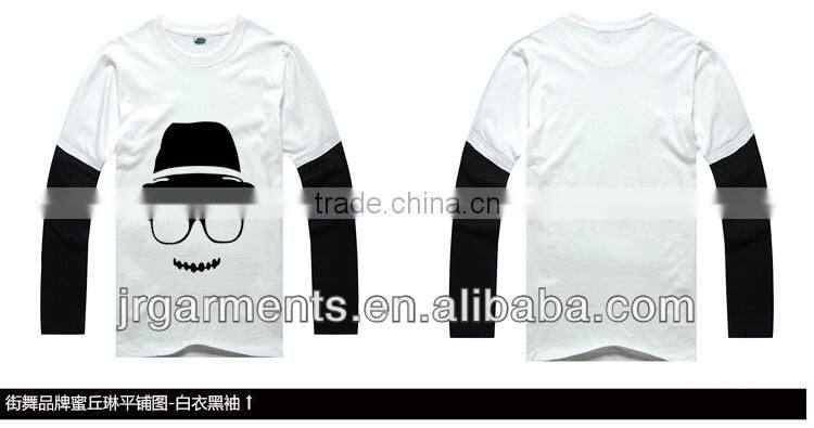 Garment Factory Direct Kid's CVC Fabric Crewneck Long Sleeve T Shirt Basic T Shirts Any Color Available