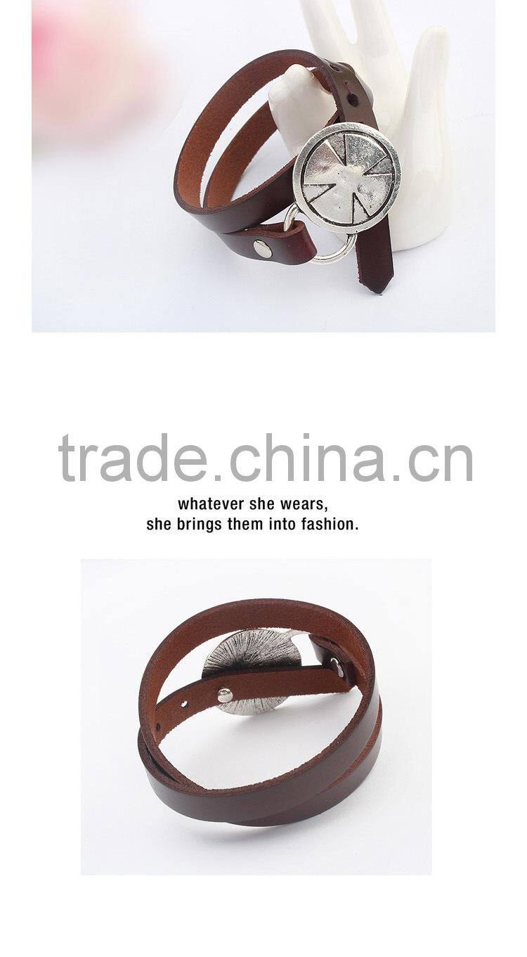 2015 Hot sale adjustable wrist leather bracelet