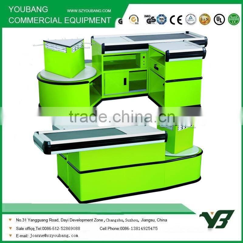 Supermarket Checkout Counter with Automatic Conveyor Belt