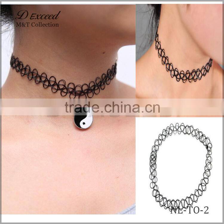 2015 Hot Plastic Elastic Tattoo Choker Necklace