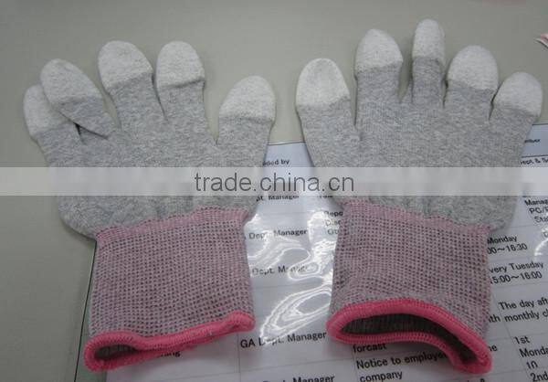 ESD Carbon Fiber PU Top Fit Gloves Anti-static Nylon Knit Gloves