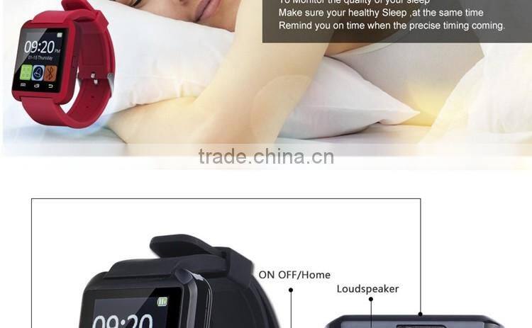 Healthy life 1.44 inch Anti-lost three color u8 smart watch andriod