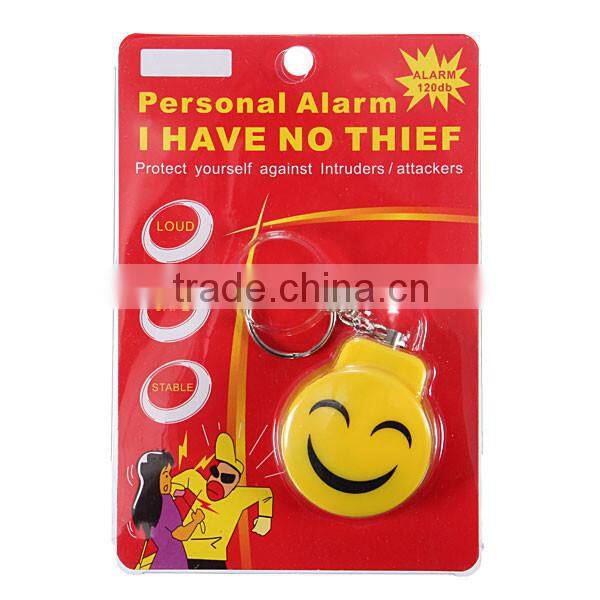 120db smiling face personal safety alarm self defense anti-theft alarm