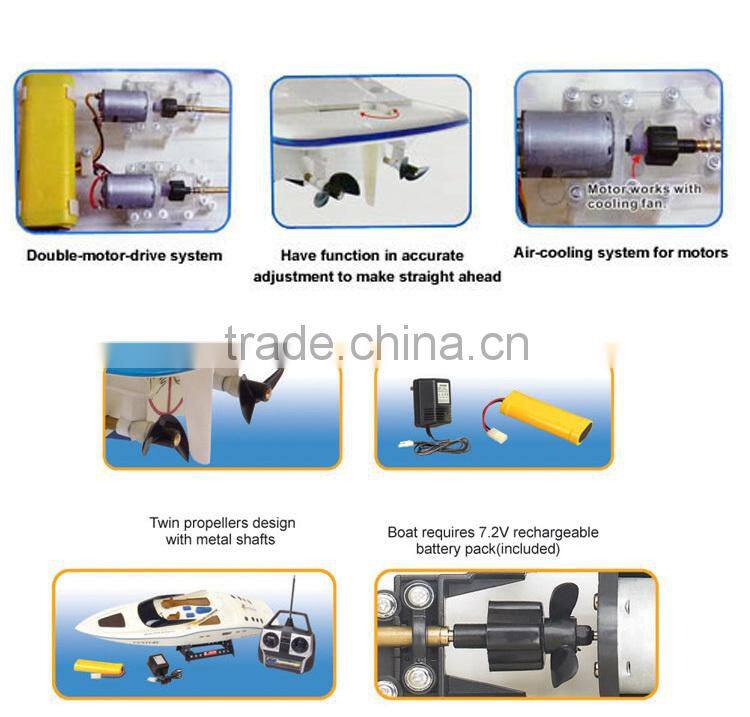 7004 72CM 3CH Super Power Century EP Speedboat Remote Control Fishing Boat