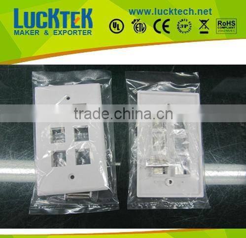 6 Ports USA type Plastic decorative RJ45 coupler wall plate