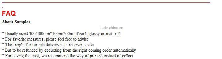 Matte Lamination Film/BOPP Thermal/Dry Lamination Film for Paper or Plastic