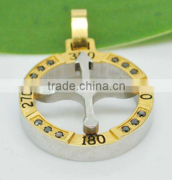 Newest designer black zircon gold bow and arrow pendant