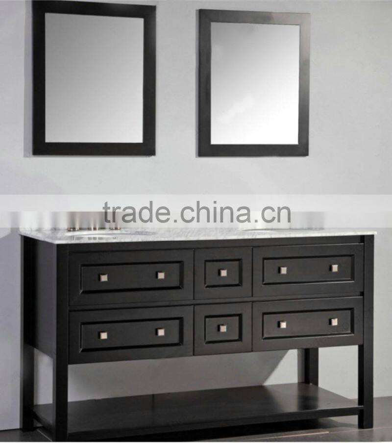 modern mdf waterproof bathroom double sink vanity RA309