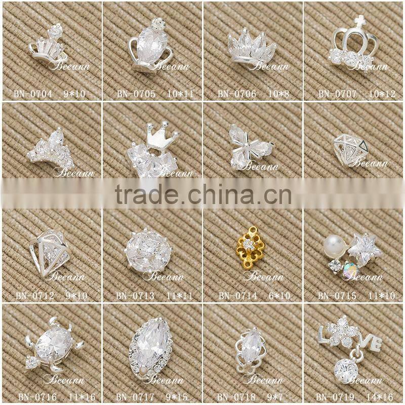 2015 DIY Yellow Colour Cross Zircon Nail Art Jewelry