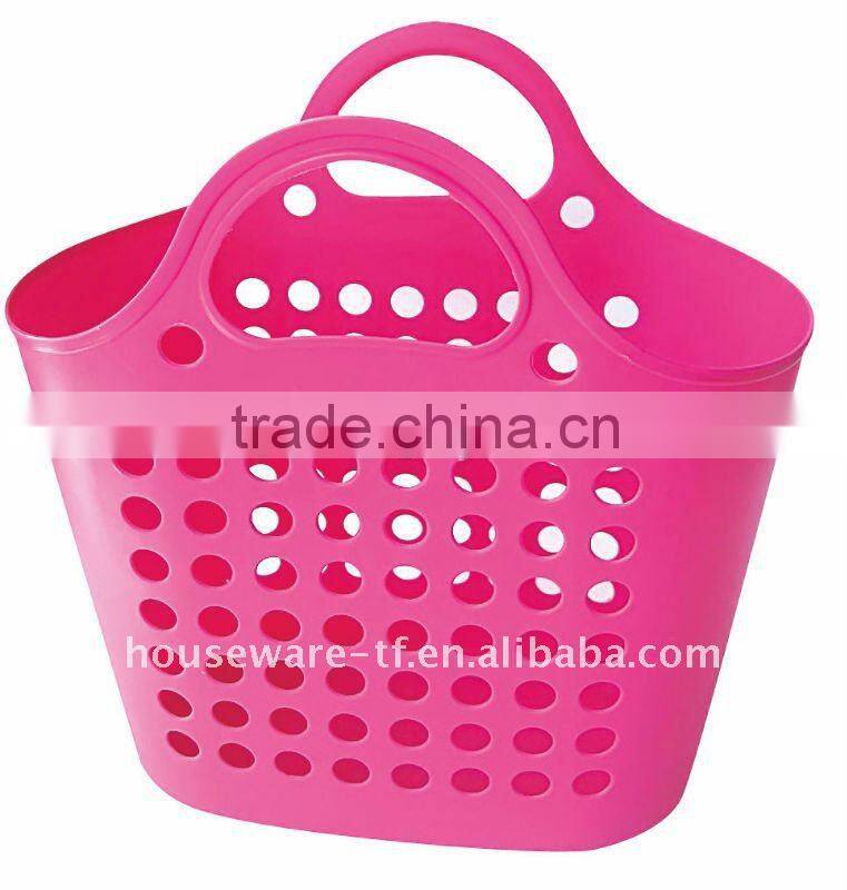 With hand plastic laundry basket