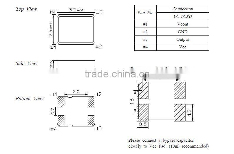 crystal tcxo oscillator 28.672mhz frequency oscillator 3225