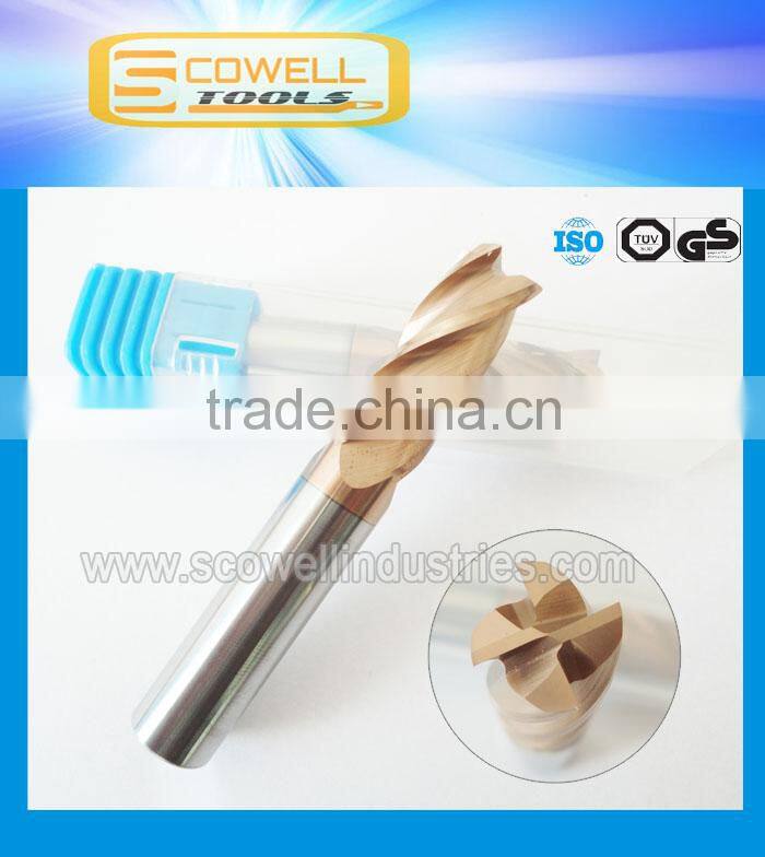 tungsten carbide CNC 4F End Mills Micro Grain Altin coated ,PCB Drill Bits