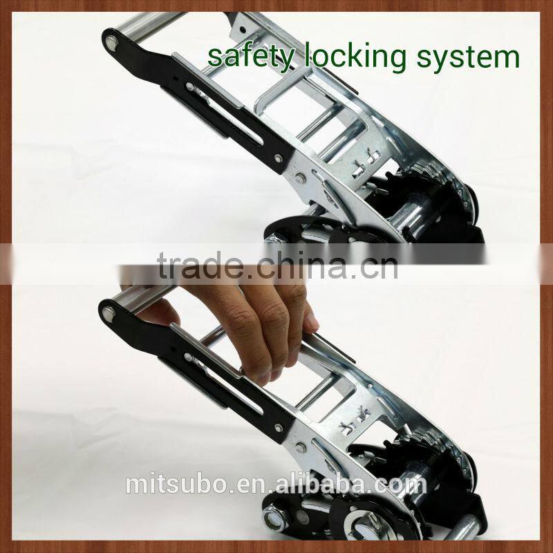 2" Steel Extendable Cargo Lashing Tie Down Strap Ratchet Buckle