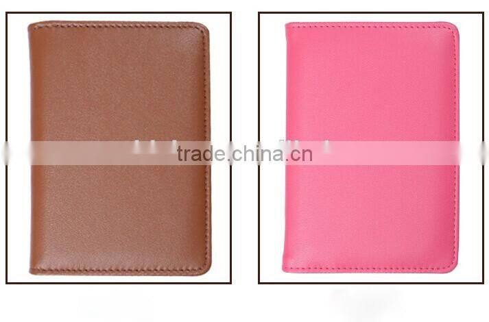 Dongguan factory direct custom simple style passport holder with customized Logo,2016 new arrived leather passport cover