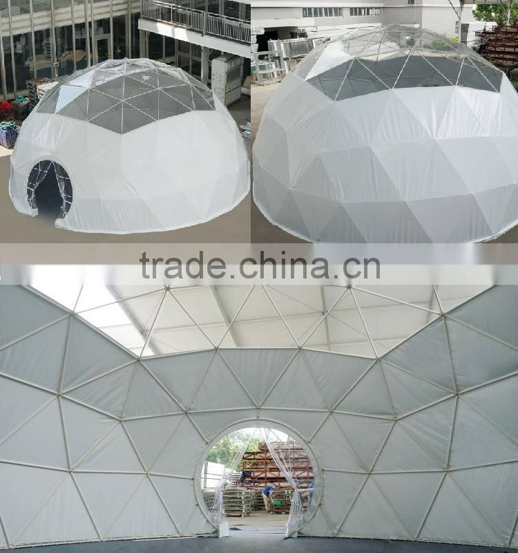 Hot sale pvc fabrics cover roof top dome tent / geodesic dome tent