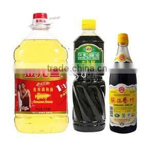 Automatic linear type grease filling machine for olive cooking sunflower oil in bottle barrel or jar can