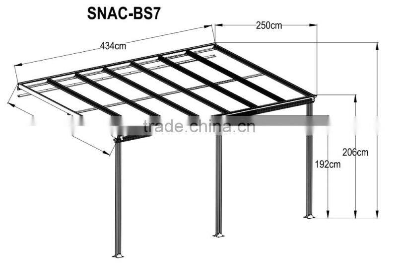 14' x 8'ft Sturdy aluminium polycarbonate Patio Cover