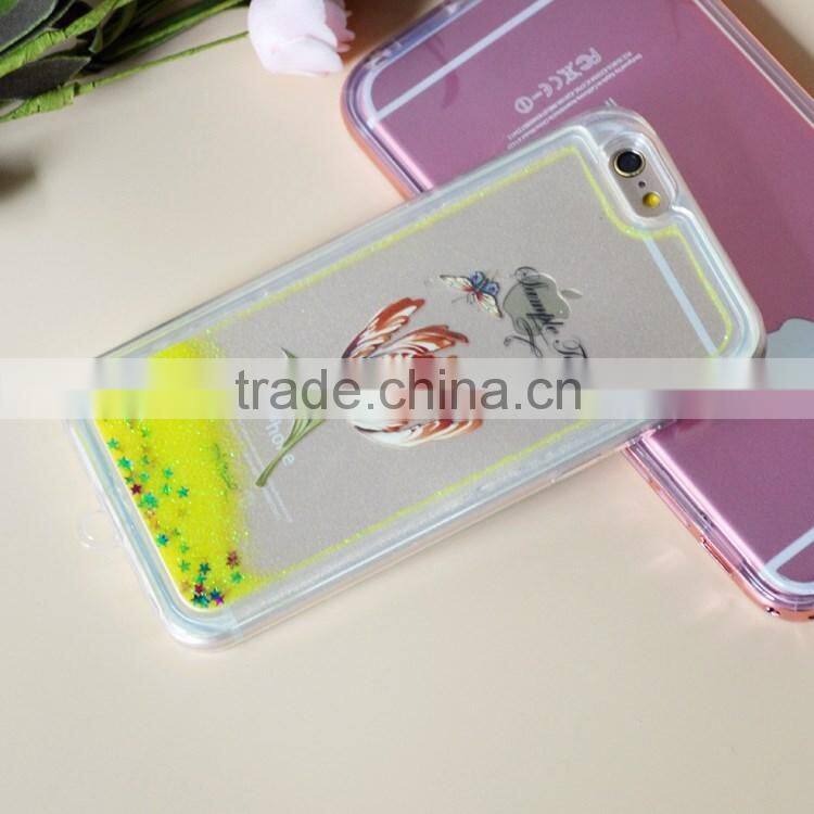 new arrival tpu liquid case for MOTO G2 with glitter star Campanula printed