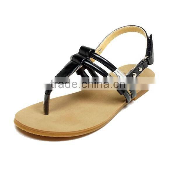 New Model Summer Fashionable No Heel Thong Sandals for Girls