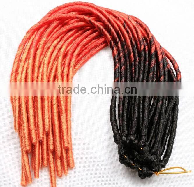 F6676 24" two tone soft dread lock synthetic braiding hair,soft dread braids