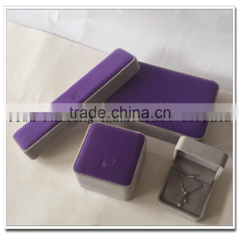 Flocking jewelry Boxes Purple Jewelry Packing Wholesale Box Equitable Price