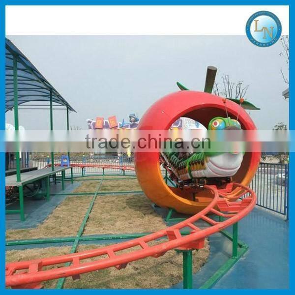 Amusement electrical train set worm roller coaster for kids