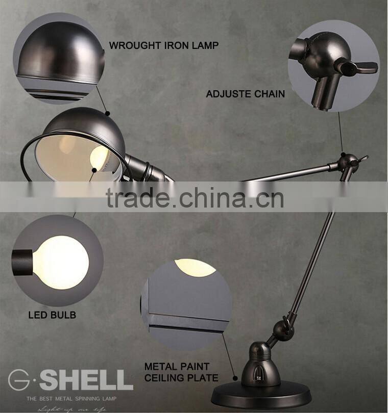 Industrial LED Adjustable Swing Arm Desk Light