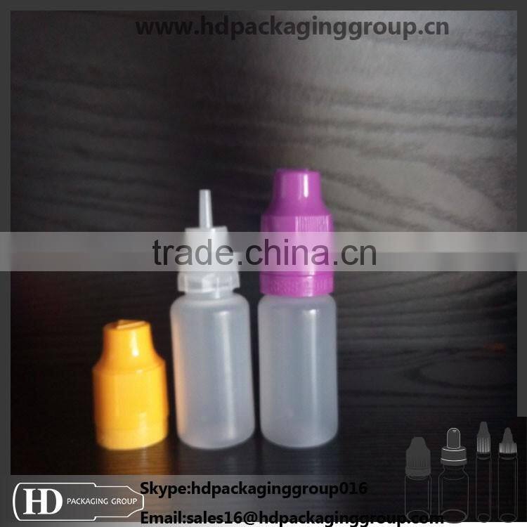 10ml 30ml e liquid pe plastic dropper bottle with childproof and tamper evident cap
