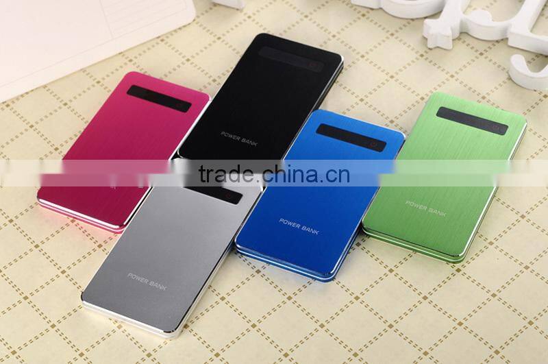super thin fashionable credit card metal litium ion 4000mah power bank for iPhone, Samsung, iPad charger
