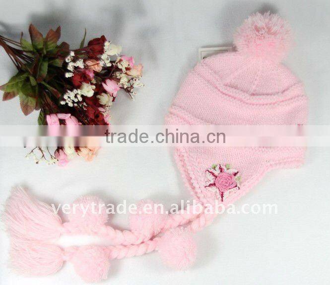 baby's knitted earflap hat