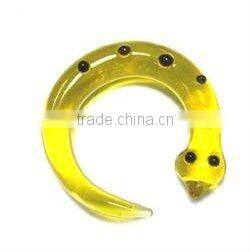 BIOPLAST Green Blue STREAK Circular Horse Shoe CBR ring