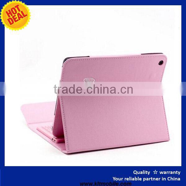 Bluetooth Wireless Silicone Keyboard Pink Color Leather Tablet Case Stand Cover With Charging Cable