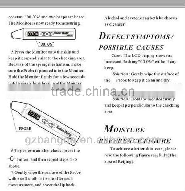 Home use portable Skin Moisture Meter for beauty machine BD-P011