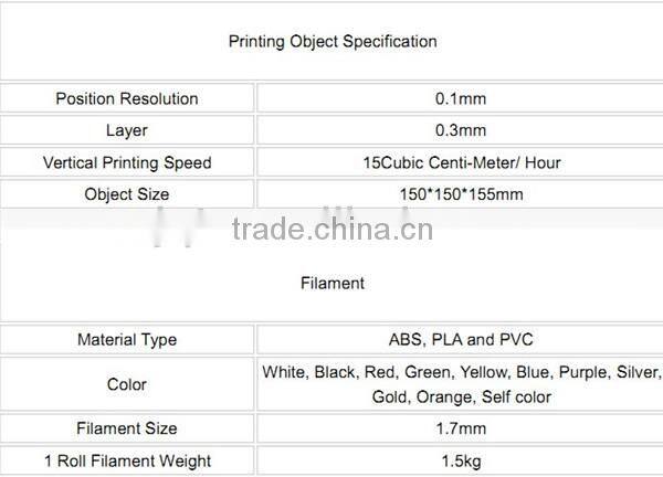 High Precision Desktop DIY Chinese 3D printer