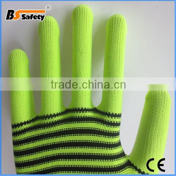 BSSAFETY cheap polyester or nylon knit garden glove