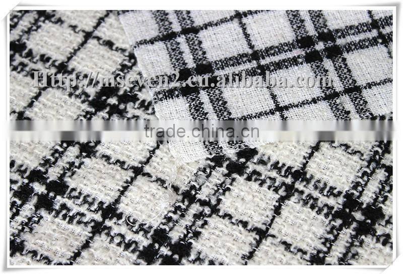 New pattern and hot sells Beautiful plaid wool polyester fabric, wool fabric for overcoat