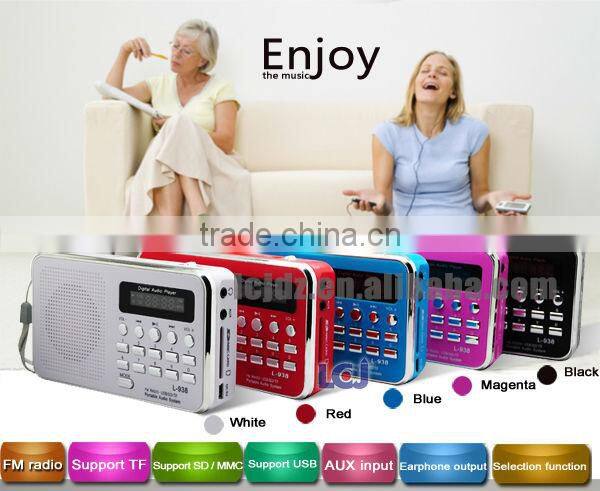 L-938 Fashion smartphone mini speaker with fm radio mp3 player
