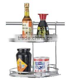 Round spice stock rack for two layer with stainless steel material