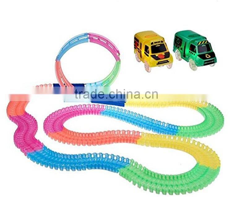 Good Quality Bending LED Dump Truck Toy Children Electric Toy Car Price Magic Tracks